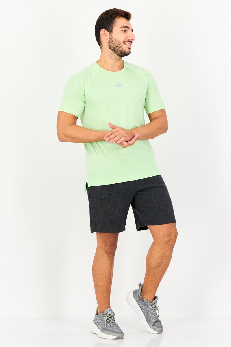 Adidas Men Slim Fit Short Sleeve Training T-Shirt, Mint Green - Image 3